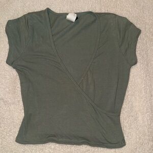 Windsor Sage Green V-Neck Wrap Top